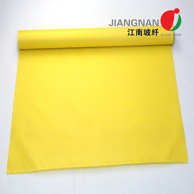 ύφασμα υφάσματος κουρτινών πυρκαγιάς φίμπεργκλας 0.4mm υψηλής θερμοκρασίας για το κίτρινο χρώμα πυρκαγιάς